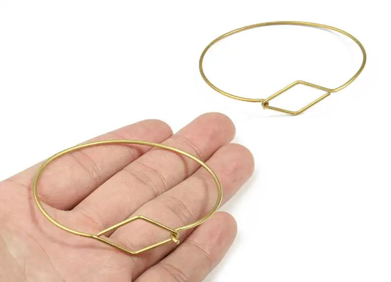 

Brass Wire Bracelet-Raw Brass Bangle-2Pcs/lot-Jewelry Supplies-67.62x58.4x1.62mm-PP3303