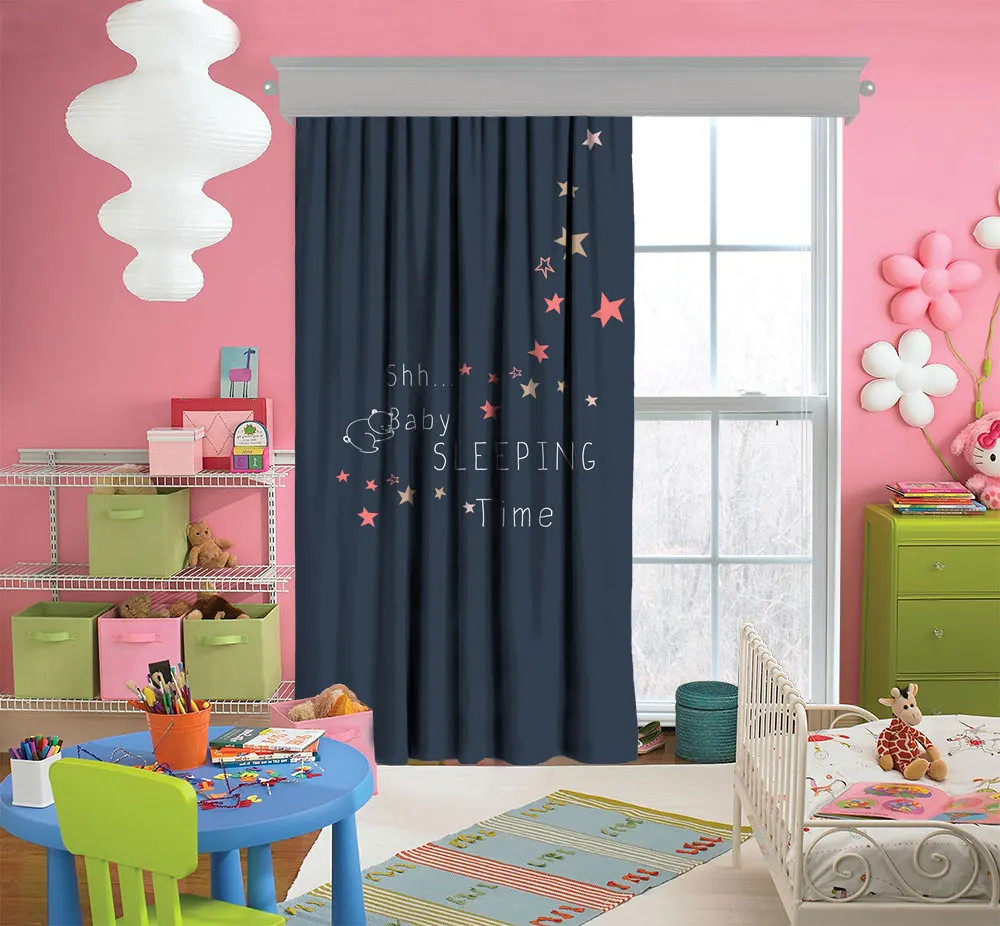 

Cipcici Baby Sleeping Curtain Unisex Kids Living Room Child Woman Elite Plain Dark Blue Baby Room Girl
