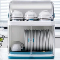 household dish drain rack with lid kitchen dish rack tableware storage box plastic cupboard kitchen appliances shelf lb11281