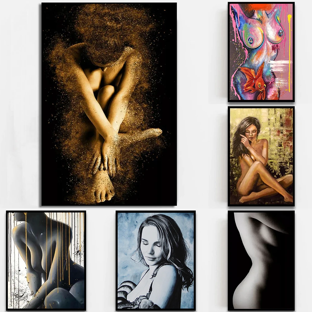 

Abstract Body Art Posters Pretty Girl Canvas Painting On The Wall Art Mural Body Curve Prints for Living Room Home Decor Picture