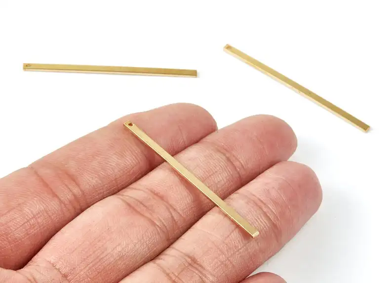 

Brass Strip Charms - Raw Brass Strip Pendants - Earring Findings - Jewelry Supplies - 24Pcs/Lot - 45x2x1mm - PP2038
