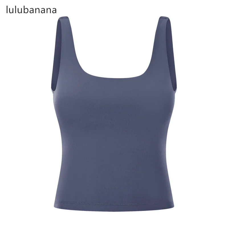 

Lulubanana Women's Padded Sports Yoga Vest Full-Support Crop Tank Top for Workout Running Fitness Sleeveless Activewear