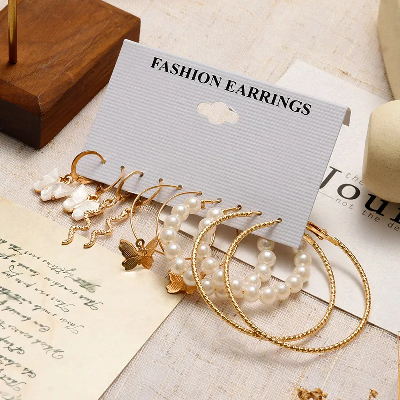 Модные Винтажные жемчужные металлические серьги-кольца VCORM в виде звеньев золота