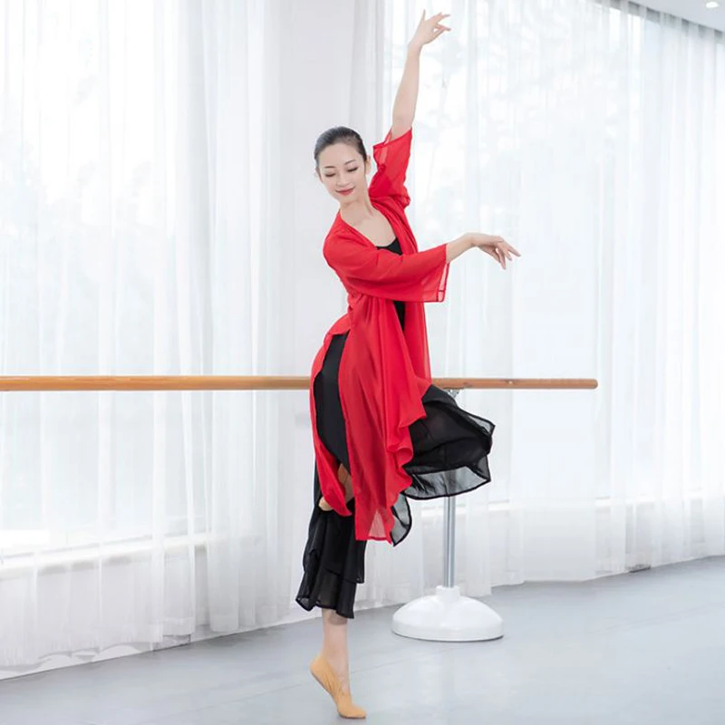 Женская блузка для сценических танцев Классический Топ взрослых с длинным