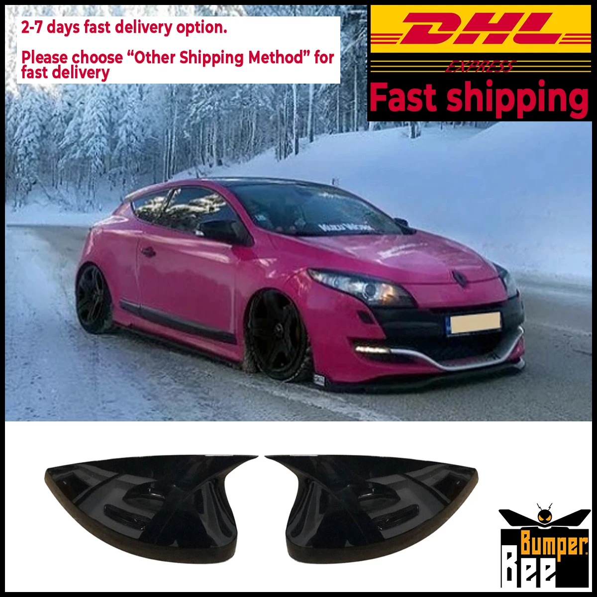 

Зеркальный чехол для Renault Megane 3, 2008, 2009, 2010, 2011, 2012, 2013, 2014, 2016, аксессуары, яркий черный чехол с Бэтменом, автомобильный чехол
