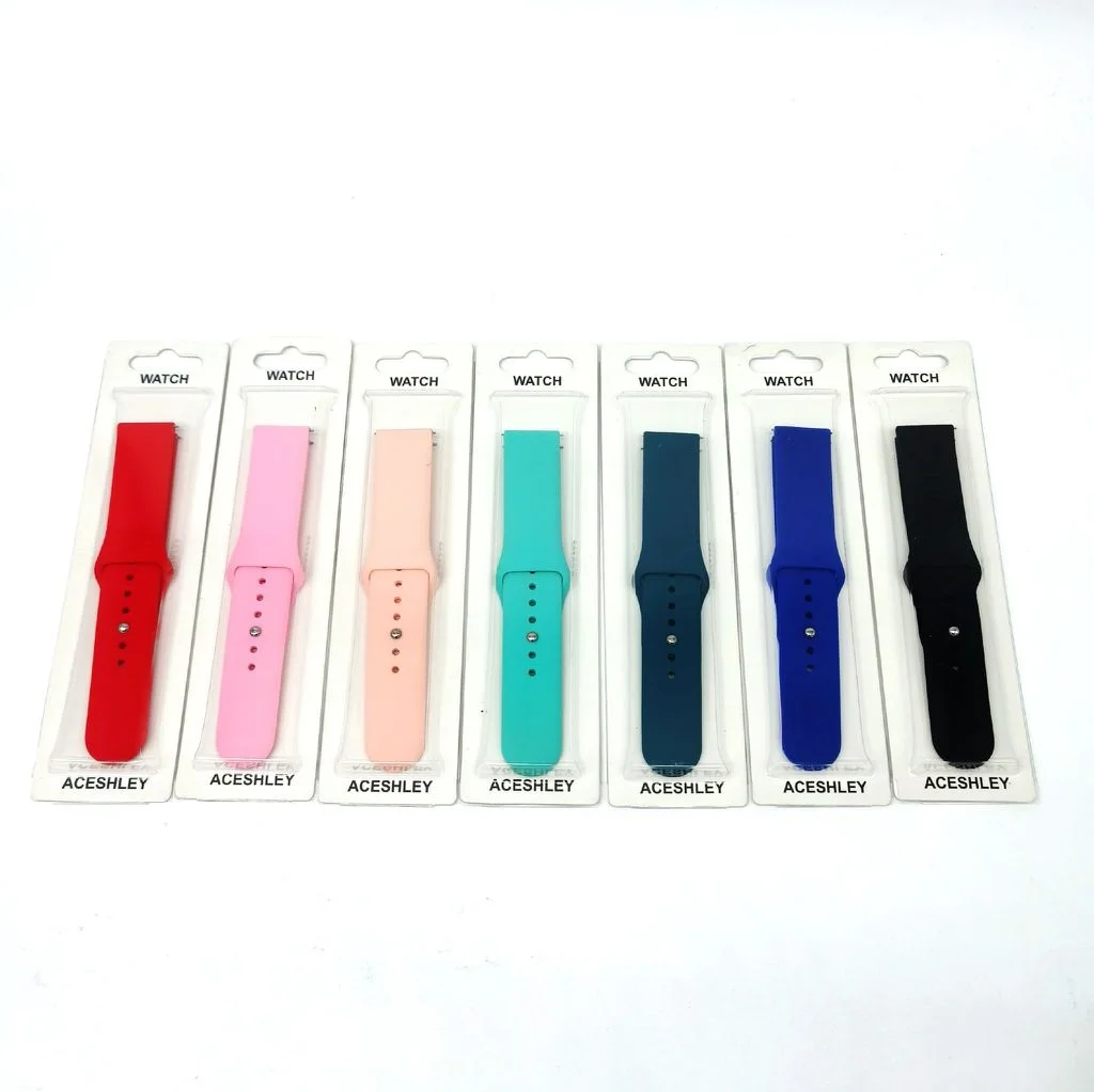 Ultra Soft Silicone Replacement Strap for Smart Watch 20MM 22MM Universal Smooth Candy Color Sport Bracelet for Men Women