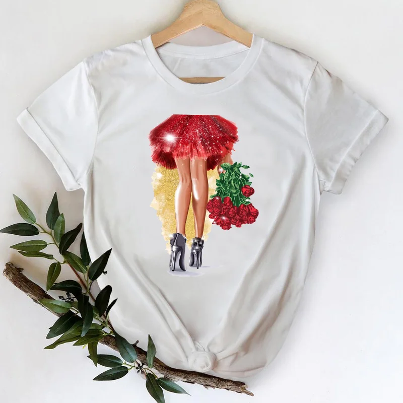 

Leopard Heart Casual T-shirts Women 2021 90s Fashion Trend Printing Clothes Cute Graphic Tshirt Harajuku Female Top Tees T-Shirt