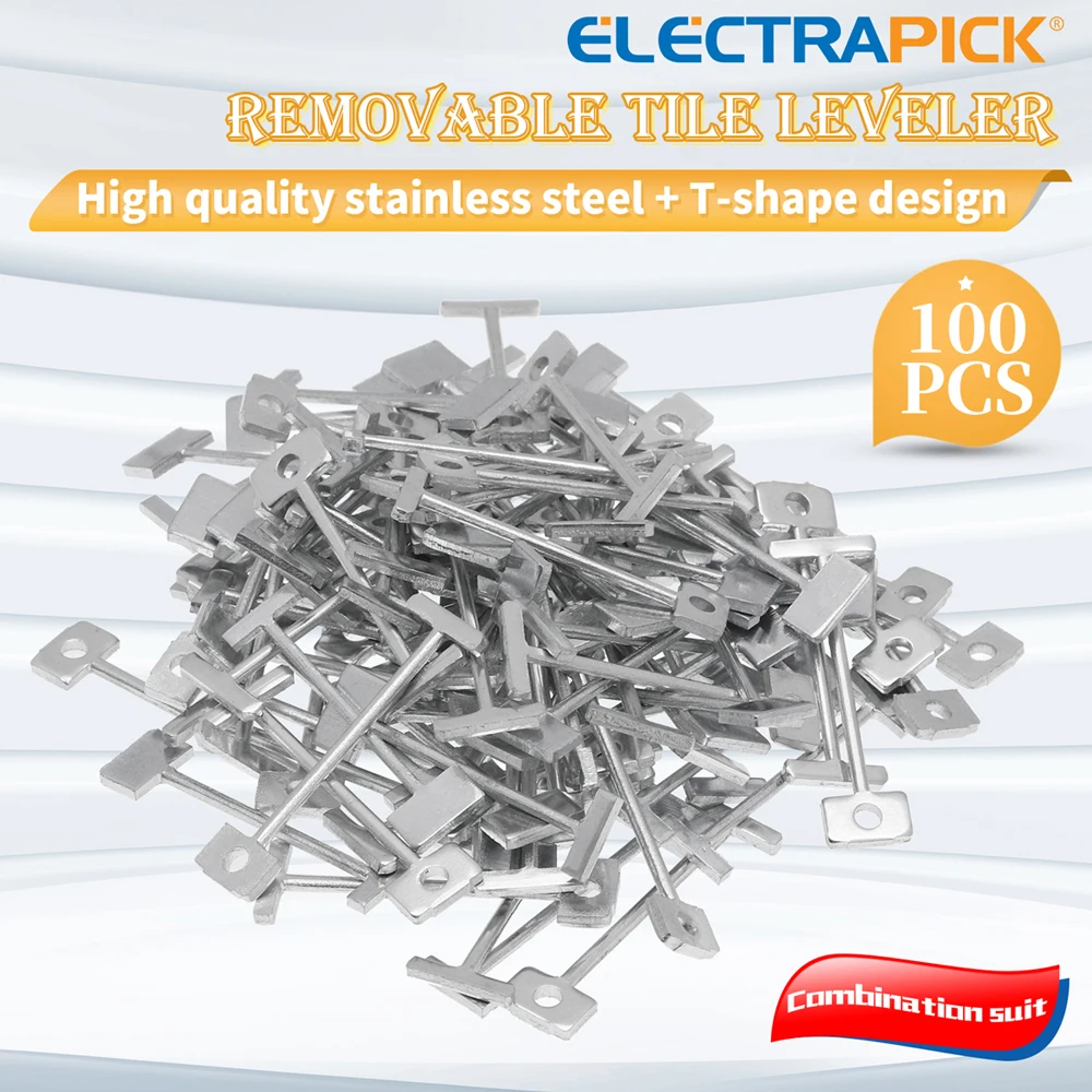 

100 Pcs Replacement Steel Needles for Flooring Wall Tiles Leveling System Reusable Tile Installation Tools