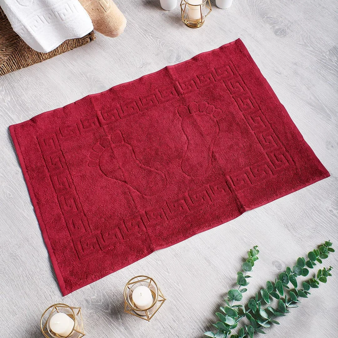 Foot mat 100% cotton foot towel вath for hotels pattern soft beautiful | Bath Mats