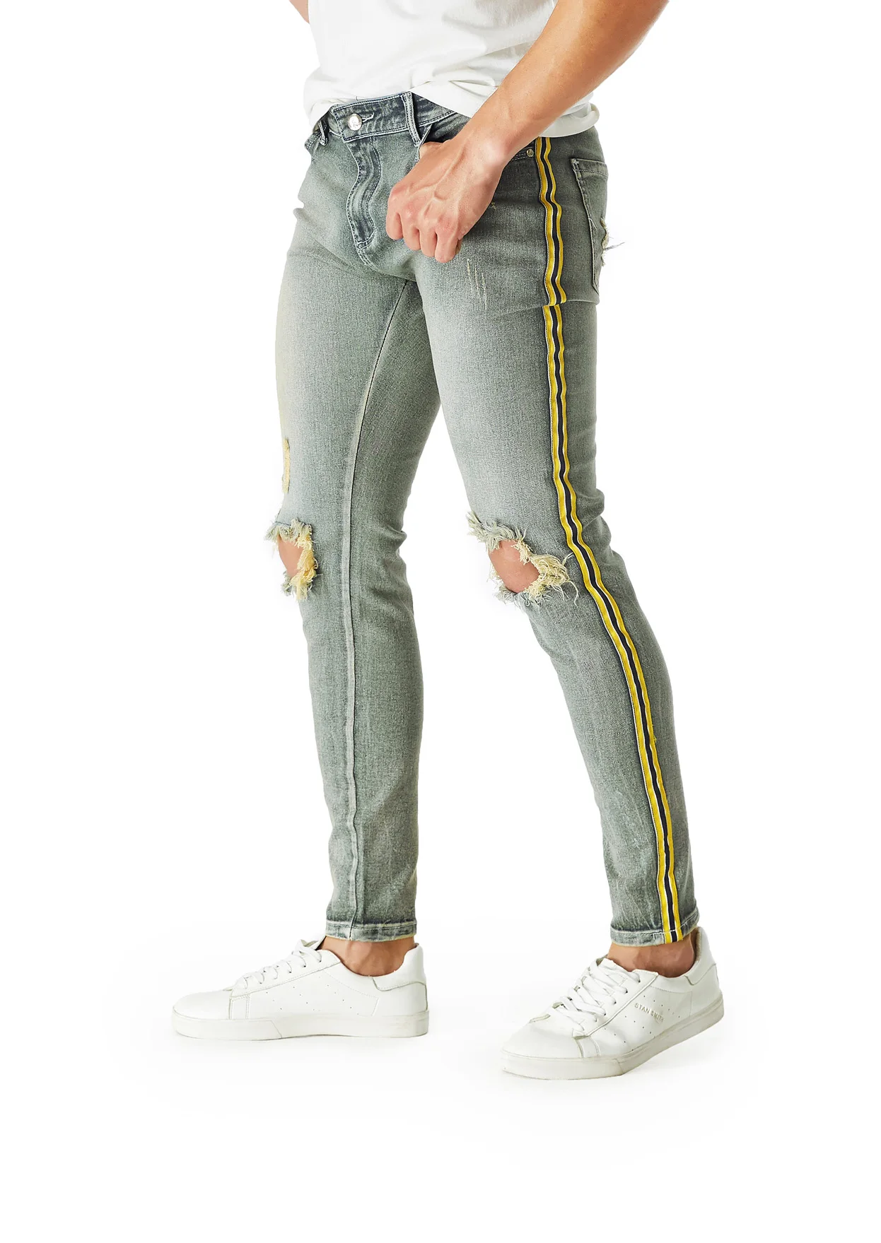 bindu Men's Ripped Jeans with Holes Skinny Jeans for Men,  Jeans Stretch Skinny Denim Pants for Men Slim Fit,Denim Jeans for Men