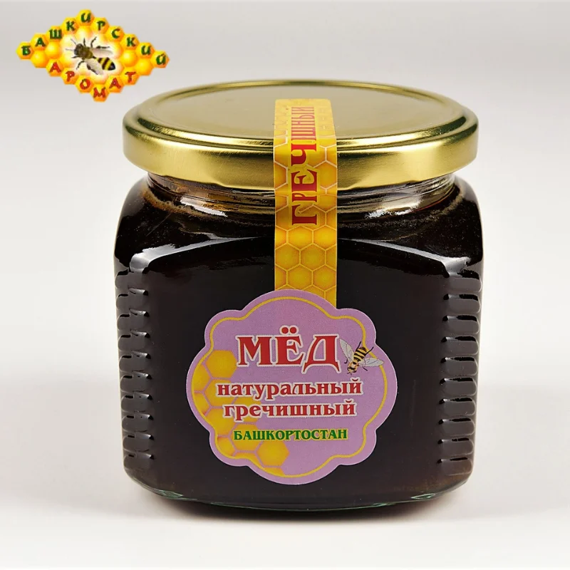 Мёд гречишный башкирский в стеклянной банке 
