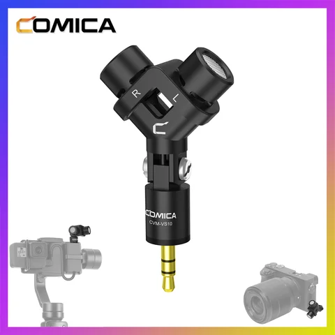 Стереомикрофон COMICA CVM-VS10 XY, кардиоидный мини-микрофон для камеры Gopro, смартфона Android, запись видео (3,5 мм TRS)