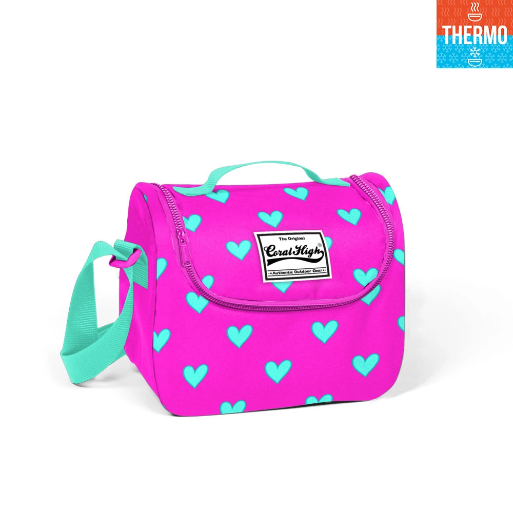 

Lunch bag Coral High Kids Pink Heart Thermo Lunch Bag,lunch box,food bag,polyester lunch bag,waterproof lunch bag