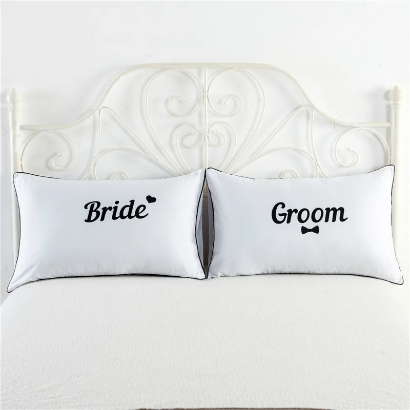 Funny White Couple Pillowcase Modern Brief Bedding Pillow Case Comfortable Cushion Cute Cover With 21 Patterns Optional | Дом и сад