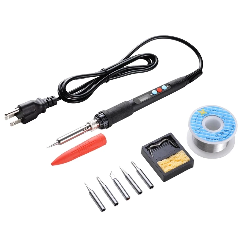 

60W Electric Soldering Iron Pen Set, Digtal LCD Adjustable Temperature Control VIA Fast Internal Heating Welding Tools