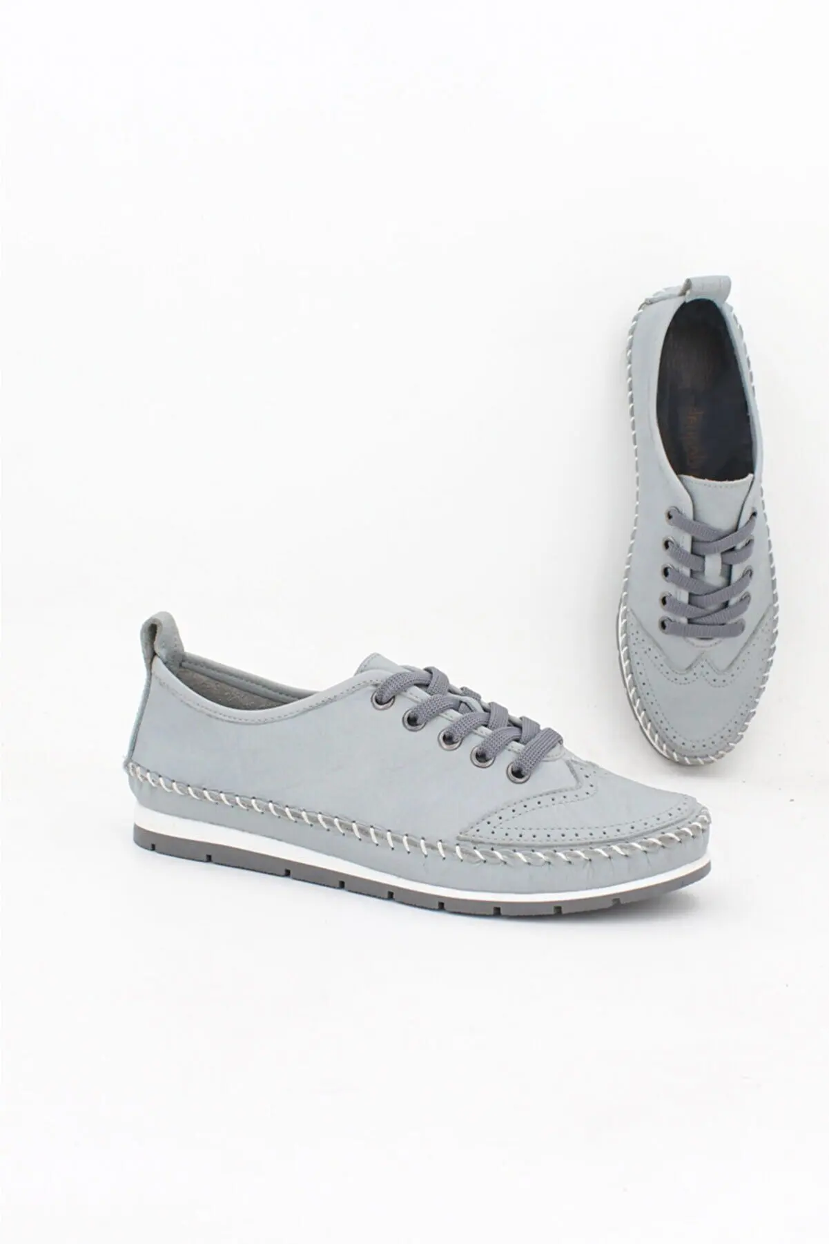 Women Natural 100% Genuine Leather Flat Casual Shoes Brand High Quality Leather Lace-up Solid 5colors Elegant Ladies Flats spring