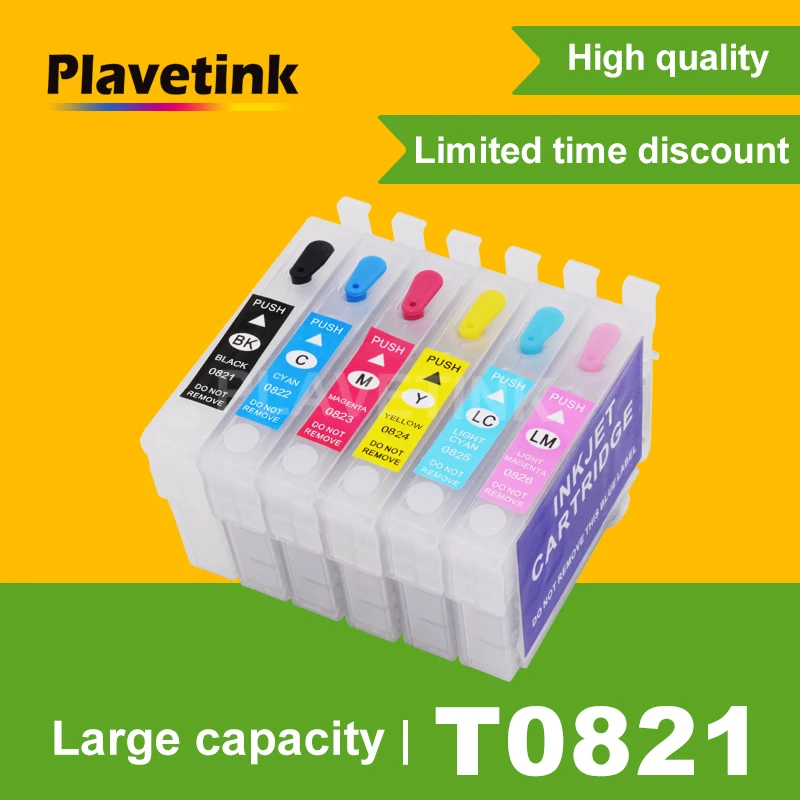 Plavetink 82n T0821n T0821 набор чернил для заправки картриджа epson artisan 635 725 730 835 837 1430 стилусы