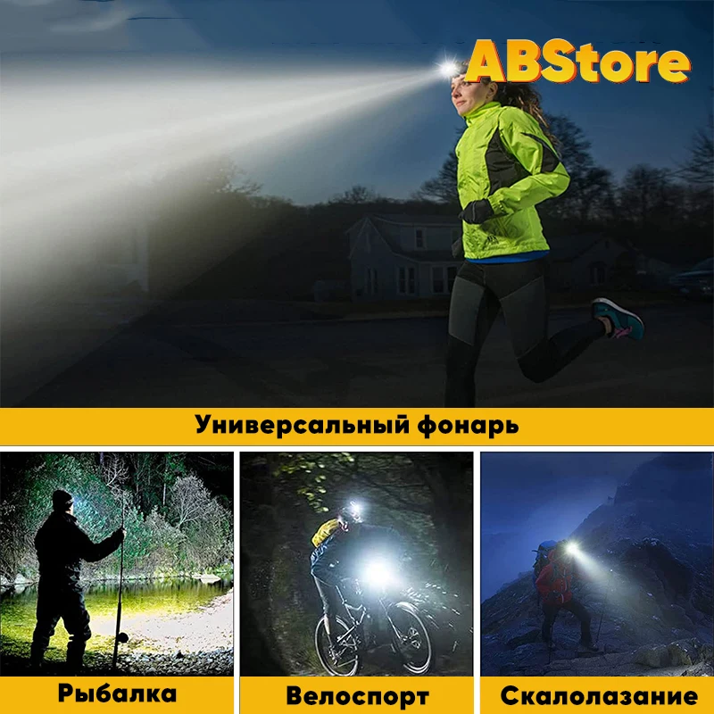 Rechargeable led headlamp bright powerful portable floodlight lamp camping trekking repair batteries flashlight waterproof lantern headlights fishing