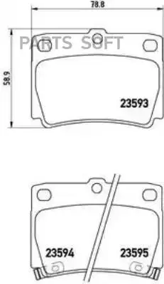 Колодки тормозные дисковые задн. GALLOPER (JK-01) 09/98-12/03 / PAJERO II (V3_ 1шт № P54026 |