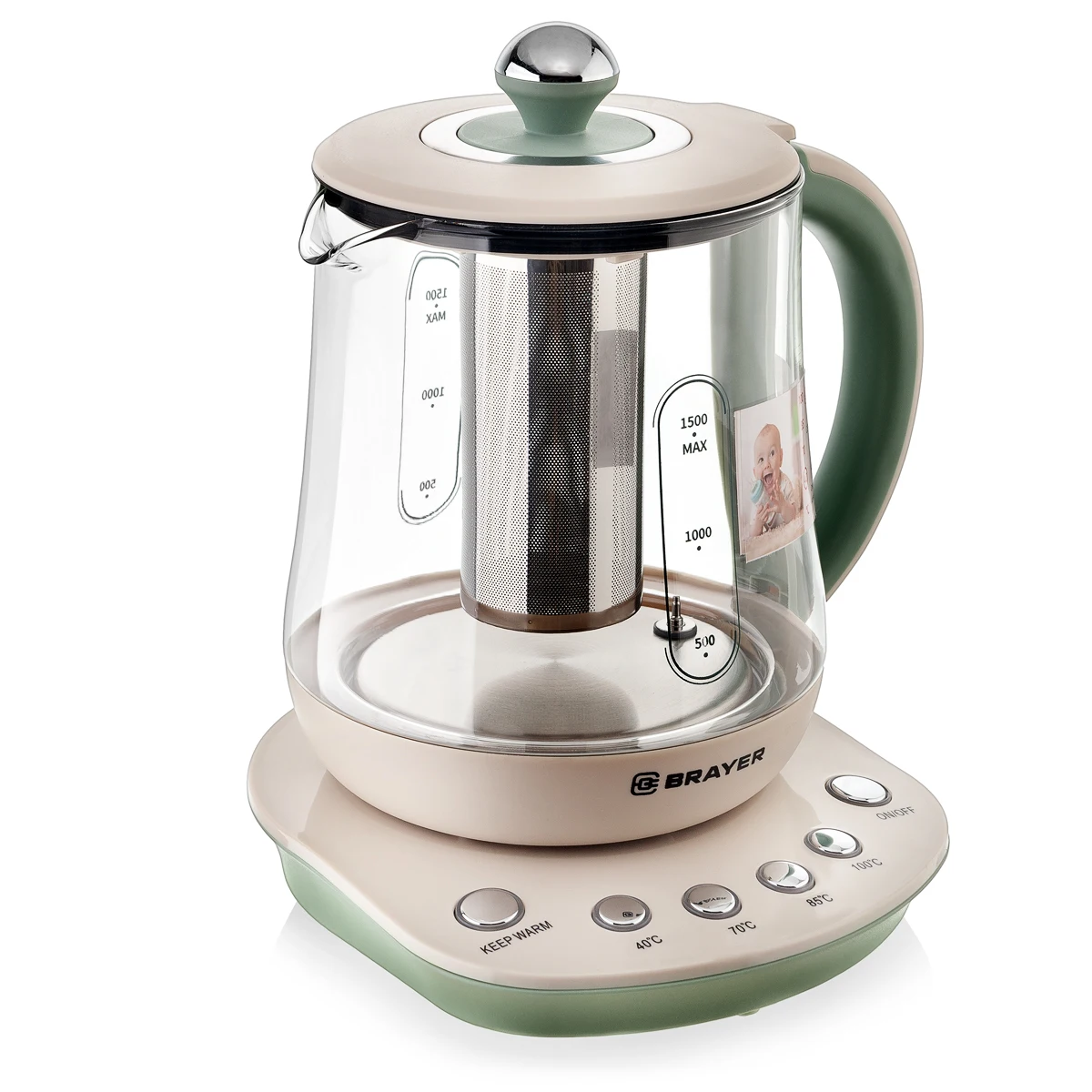 Чайник электрический BRAYER BR1015 (объем 1.5 л мощность 2200Вт корпус из высокопрочного