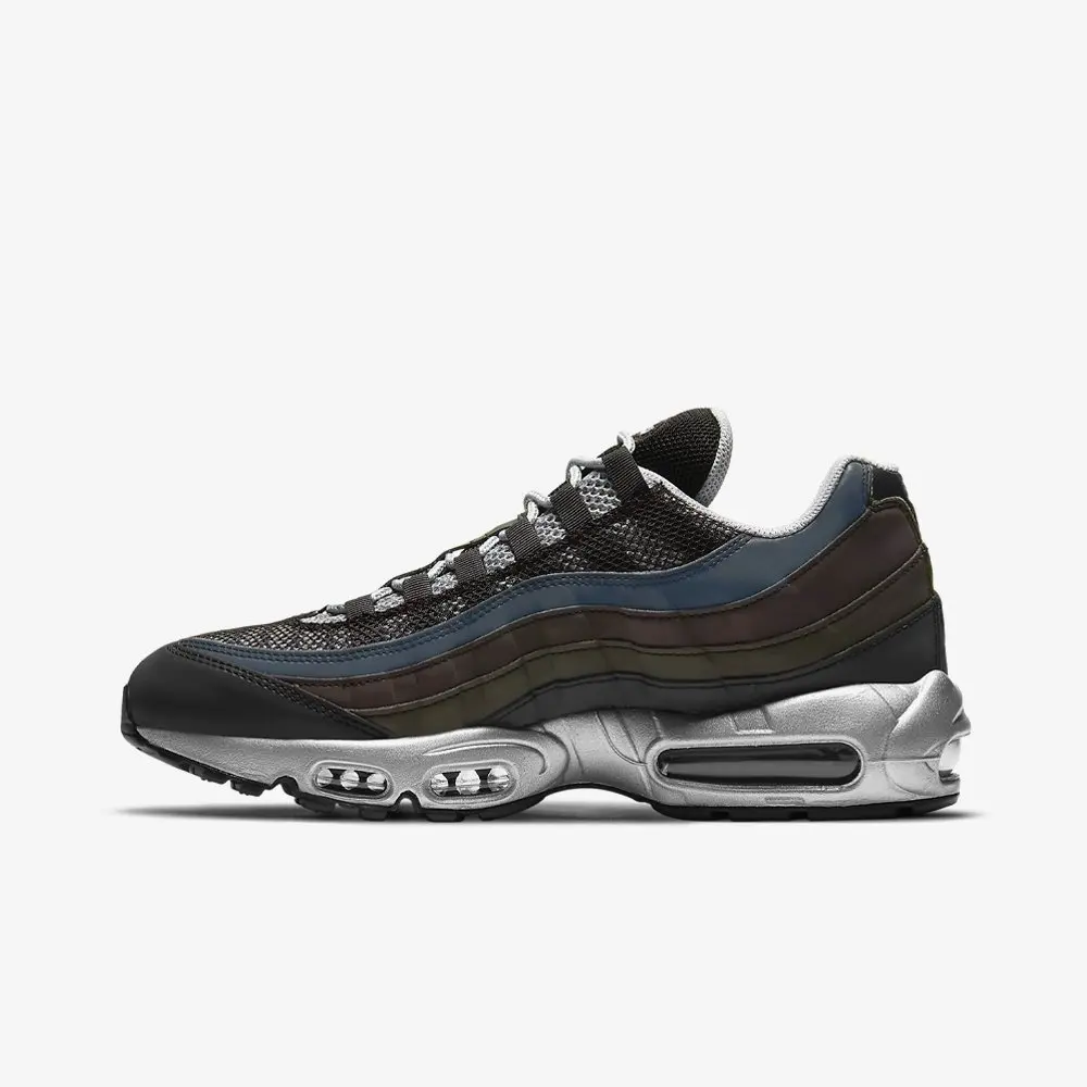 Оригинальные мужские спортивные туфли Nike Air Max 95 PRM цвет металлик серебро