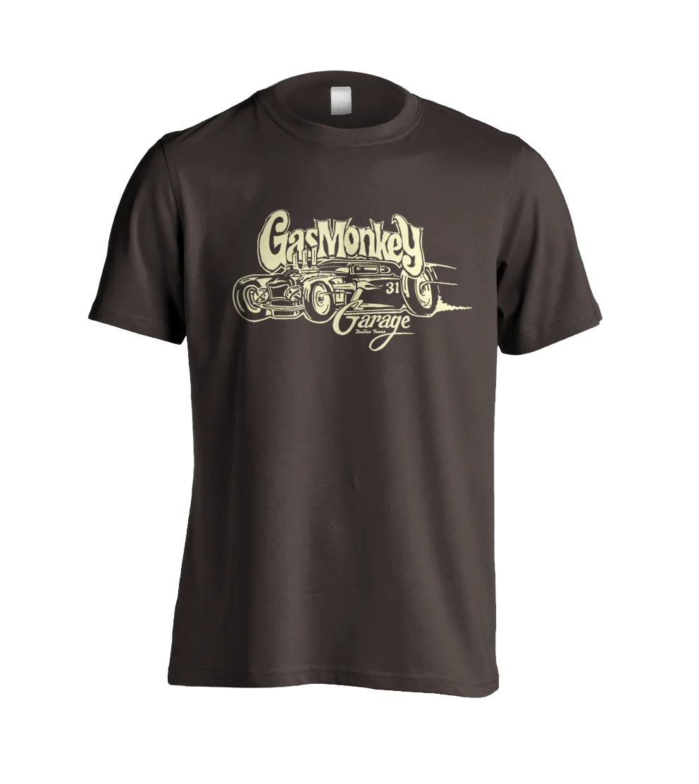 Custom GAS MONKEY Logo T-shirt worn effect cotton man summer motorcycle Motor Garage cars short sleeve TV series | Мужская одежда