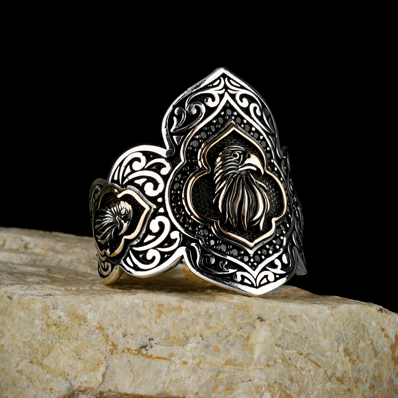 Original Archer Ring Thumb Eagle Stoneless 925 Sterling Silver Elegantly Designed All Size Jewelry Gift High Guality 12gr