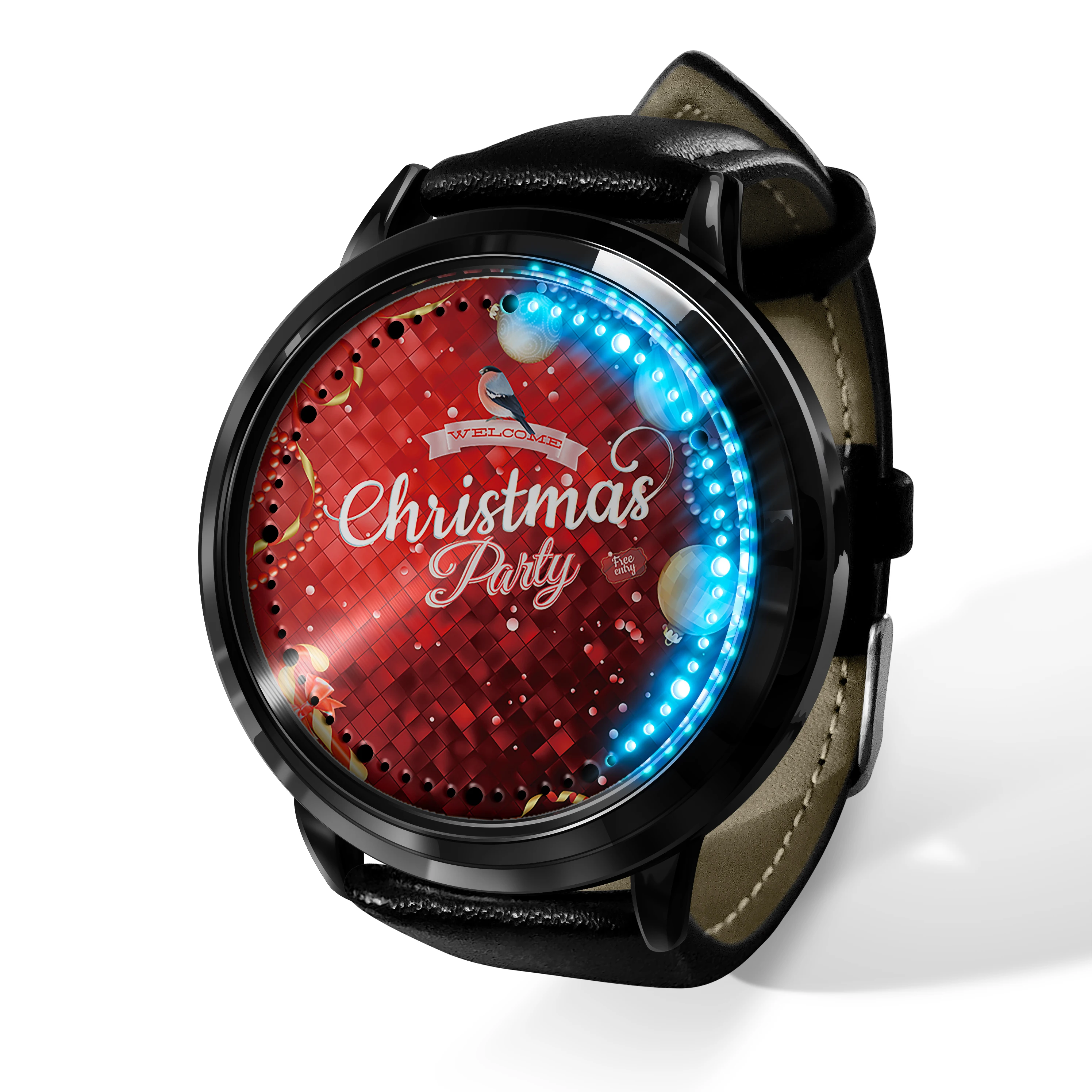 Merry Christmas LED Touch Screen Men and Women Quartz Watch High Quality Unisex Fashion Casual Watch