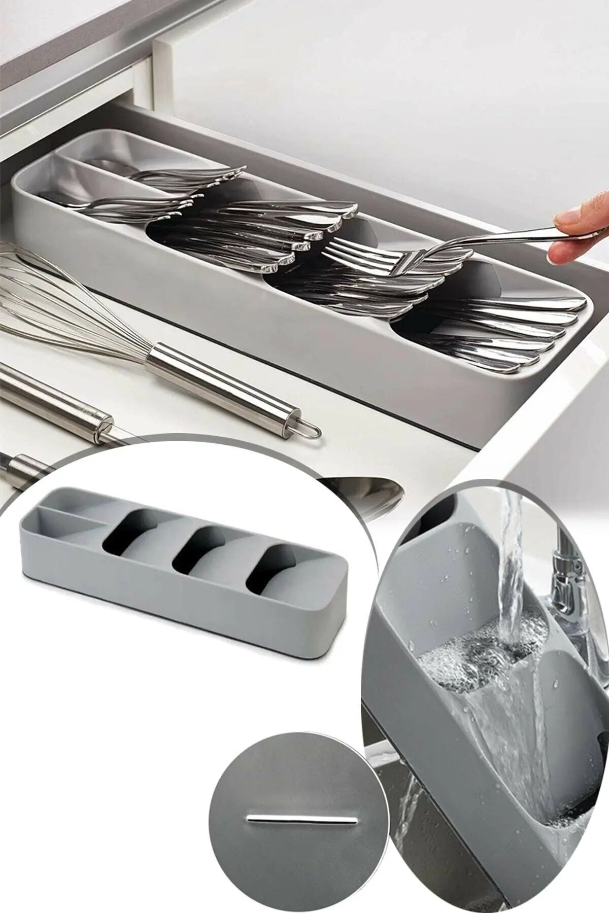 Cutlery Organizer Box Tray Store Organizer Drawer Kitchen Tools Fork Knife Plastic Spoon Stainless And Decoraions