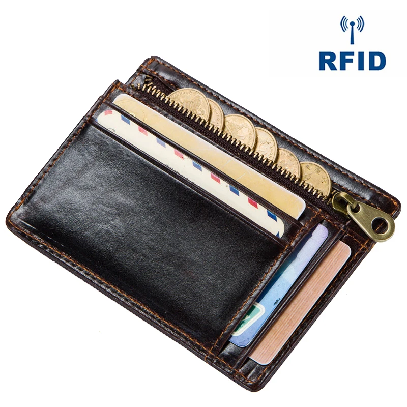 

Credit Card Id Holders Wallet Genuine Leather Men Business Cards RFID Wallet High Capacity Credit Holder Purse id holders man