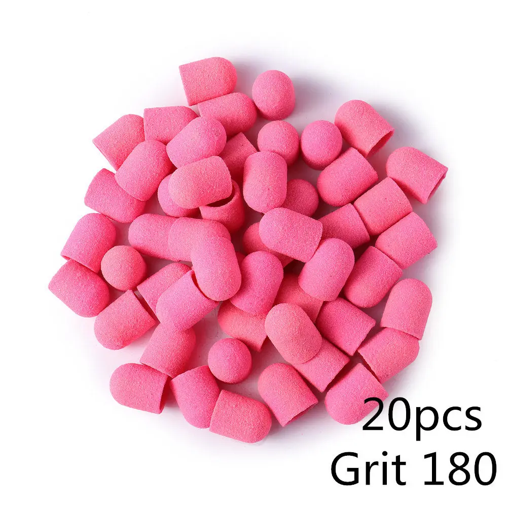 20pcs BNG 10/20 штук 13*19 шлифовальный блок Кепки для профессионального педикюра, инструмент для ухода за ногами фиолетового и зеленого цветов, шлифовальной ленты, Электрический Фрезер для ногтей искусство 80/120/180 - Цвет: 20pcs