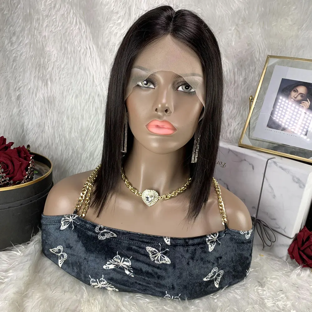 

13x4 Lace Frontal Wigs Silky BOB Style Human Hair Lace Front Wigs 150% Density For Black Women Brazilian Soft Straight Wigs