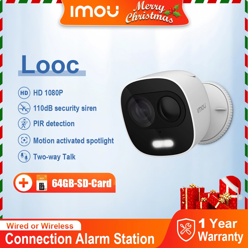 

imou 1080P Wireless IP Camera Outdoor Weatherproof H.265 Motion/PIR Detection Wi-Fi Surveillan Camera