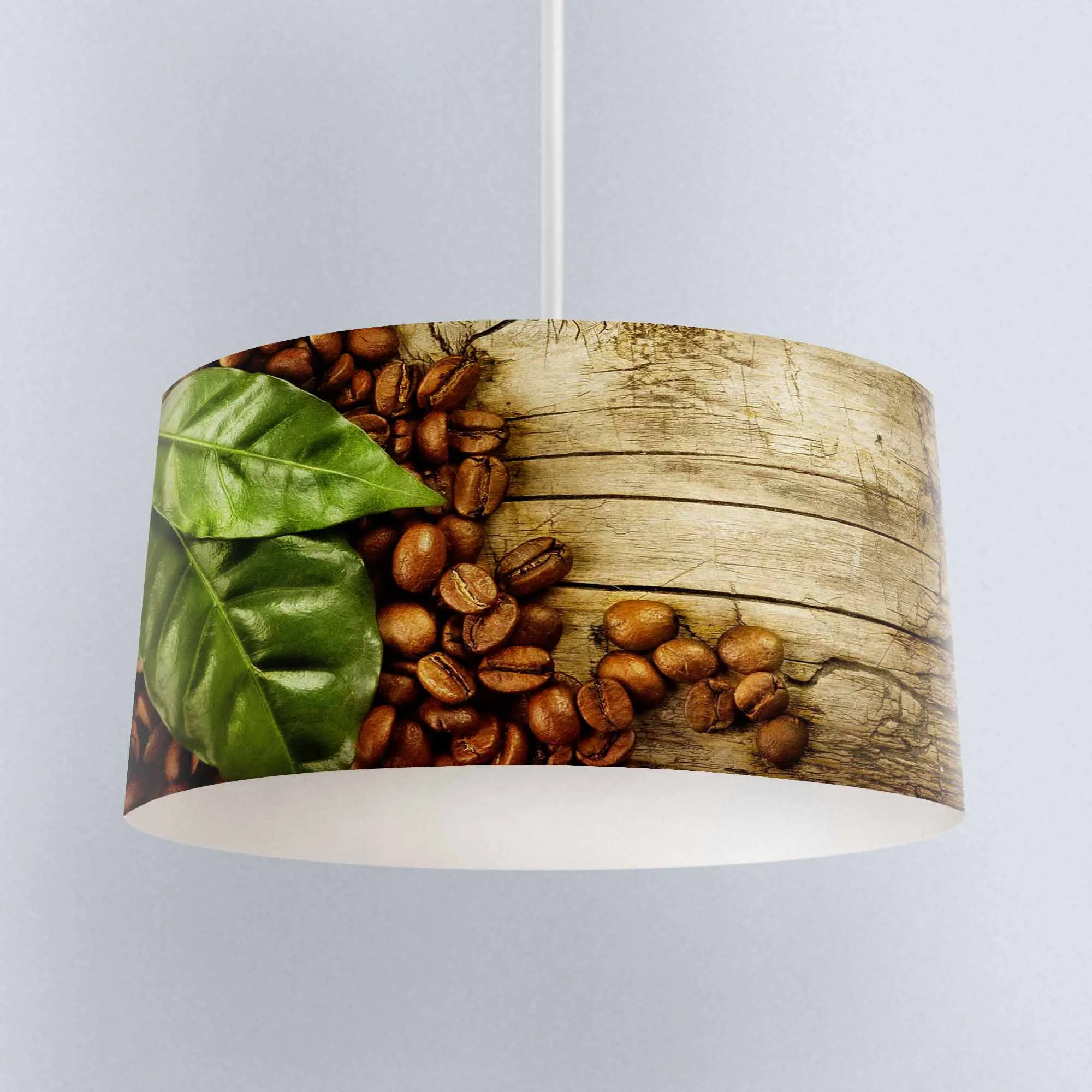 Другая коричневая кофейная зерна с зелеными листьями тканевая кухонная люстра