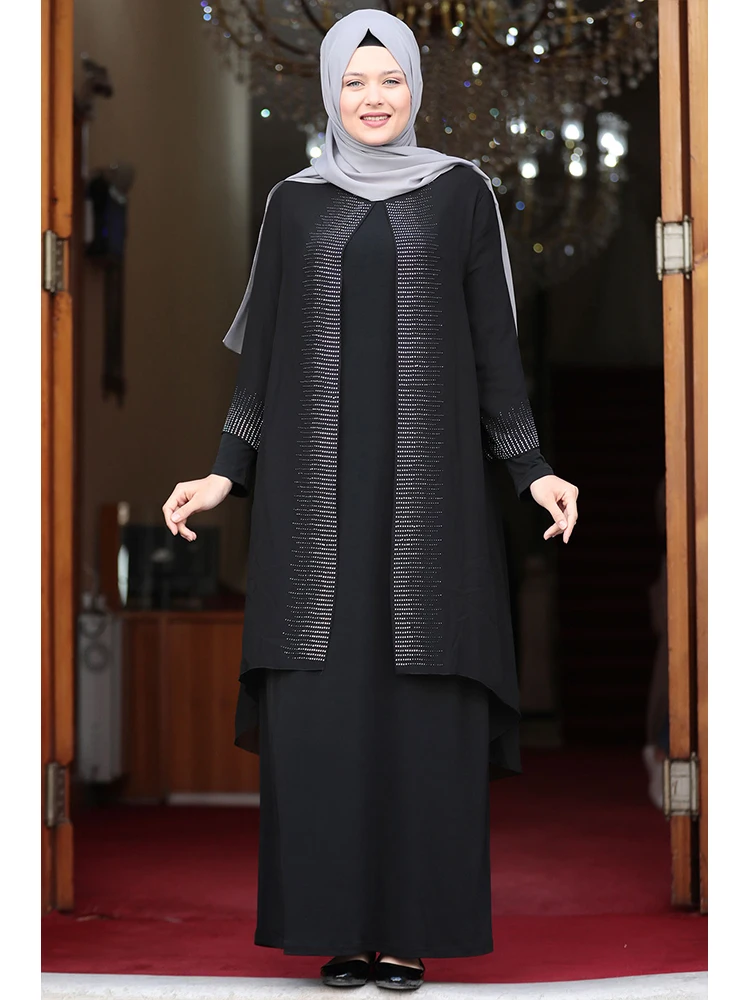 Размера плюс хиджаб вечернее платье высокий мусульманская одежда мать модель гибкий без нижнего белья Высокое качество Сделано в Турции Ду...
