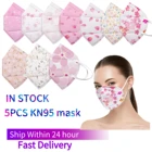5 шт., респираторная маска для взрослых, с цветочным принтом