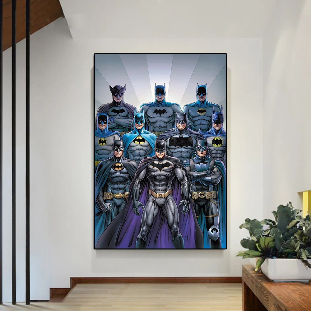 

Marvel Batman Family All Members Comic Canvas Painting New Movie Poster And Print Avengers Wall Art Living Room Home Decoration