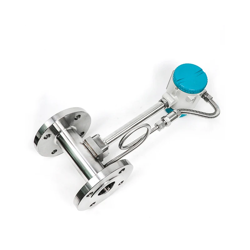 Фланцевый вихревой расходомер воздушный паровой с компенсацией температуры и