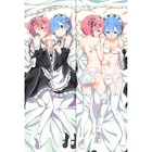 Брелок Дакимакура Re Zero - Rem-Ram  мини с кольцом M0017