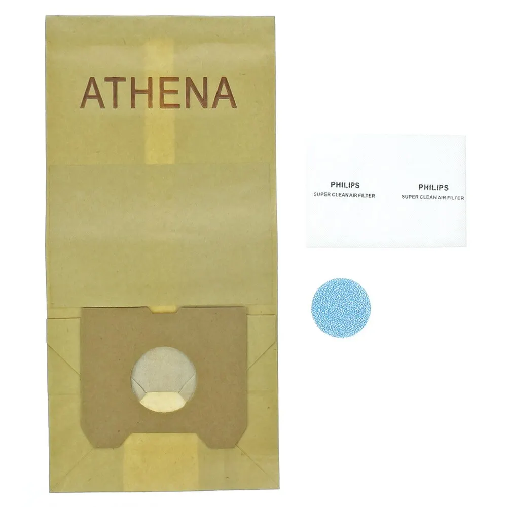 

Vacuum Cleaner Paper Dust Bag Set Replacement For Philips Athena 5 PIECES