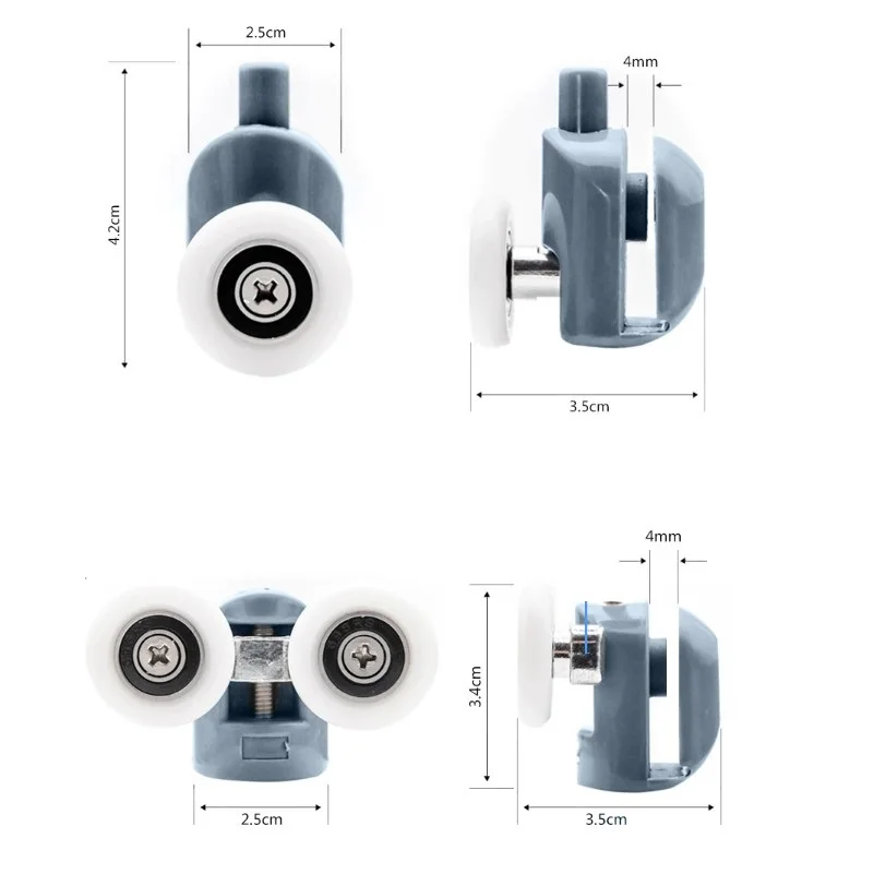 25 мм. Ролики для дверей душевой кабины верхний ролик двойной нижний на кнопке