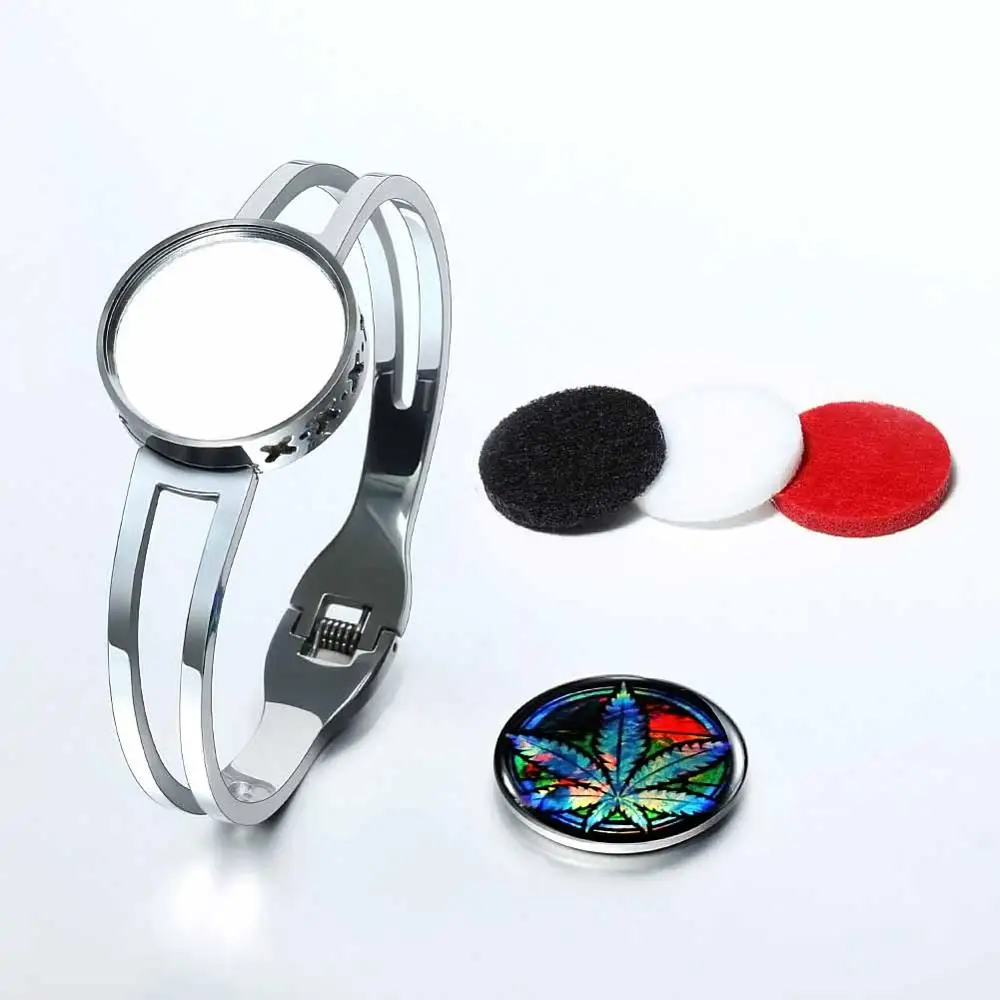 

New Fashion Leaves Design Stainless Steel Colorful Glaze Bracelets&Bangels High Quality Fashion Gift For Female Male