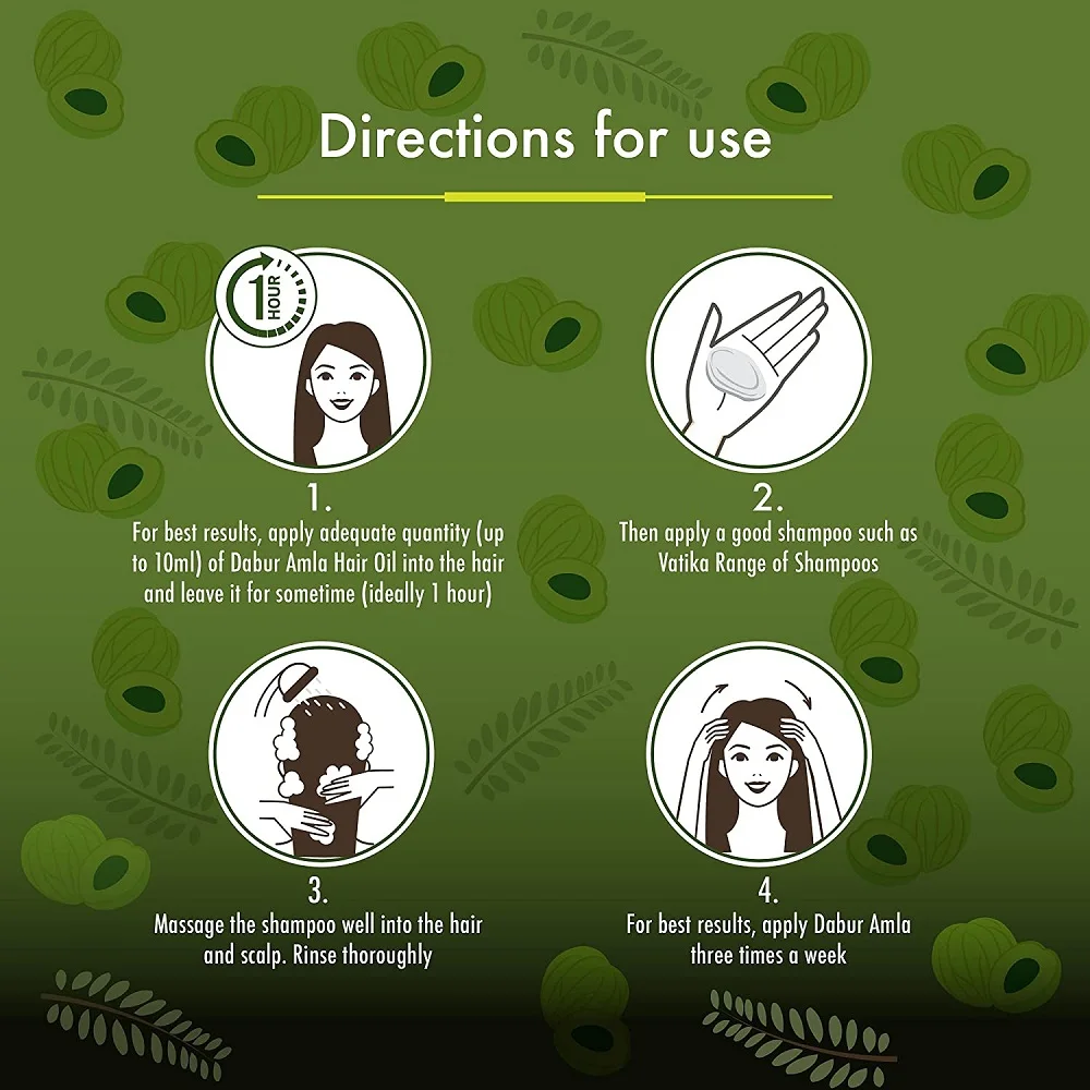 Натуральное масло для волос Dabur Amla натуральный уход за длинными здоровыми