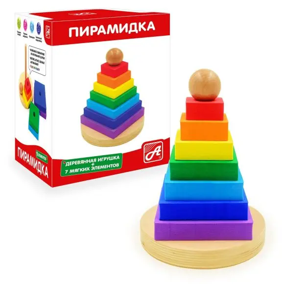 Пирамидка Радуга &quotКвадратики&quot Анданте РДИ-Д1039а | Игрушки и хобби