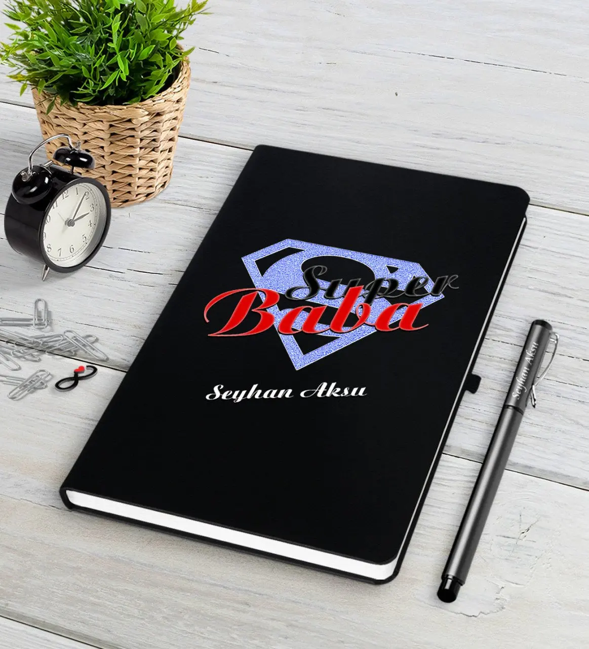 

Персонализированные супер папа черная ручка для записной книжки Seti-5