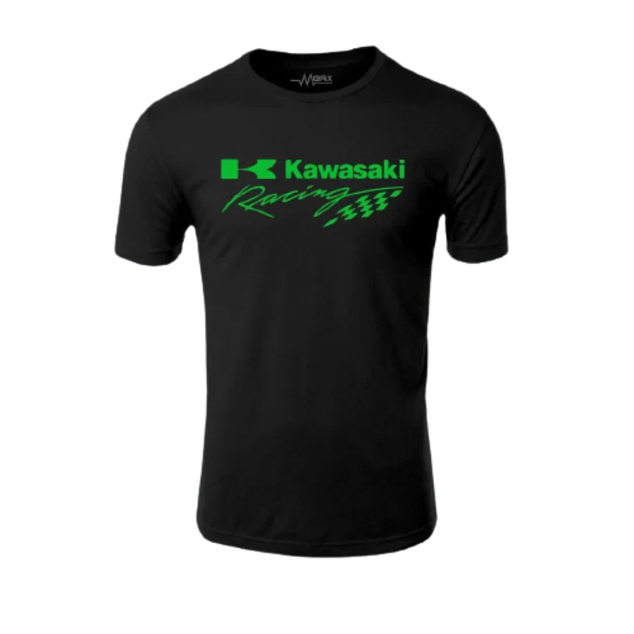 

New Fashion Spring Men's O neck Short Sleeve Tshirt Kawasaki Ninja Printed 100% Cotton Casual Crew Neck Summer T-shirt Black
