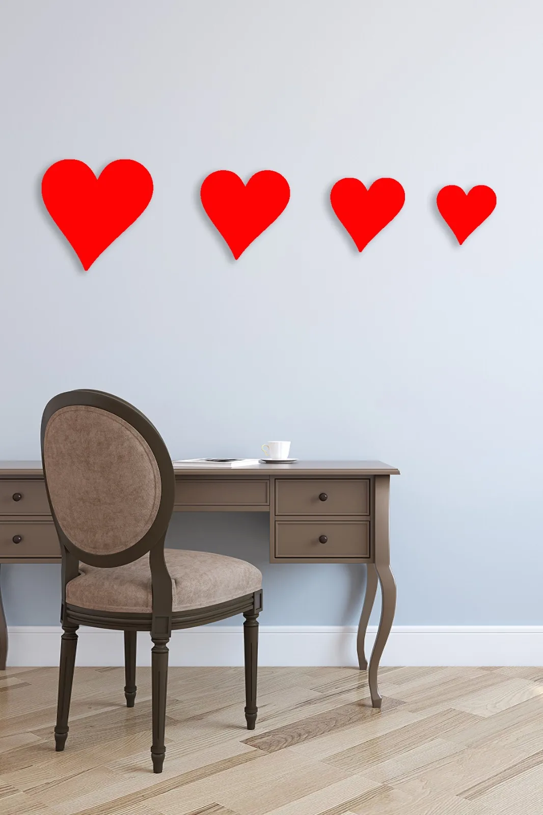 B. I.w красные сердца 3 мм MDF дерево Лазерная резка Настенный декор | Дом и сад