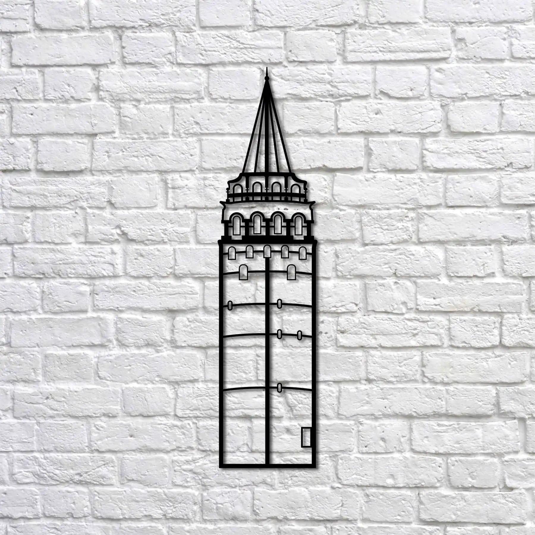 

Metal Wall Art Galata Tower Metal Table 50x13 cm Interior Decoration Home Decor
