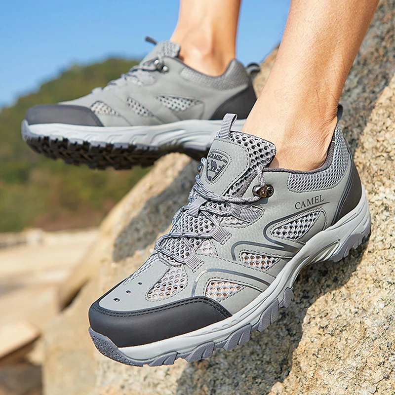 Верблюд Новый Для мужчин открытый сетки Пеший Туризм обувь прочный чистая