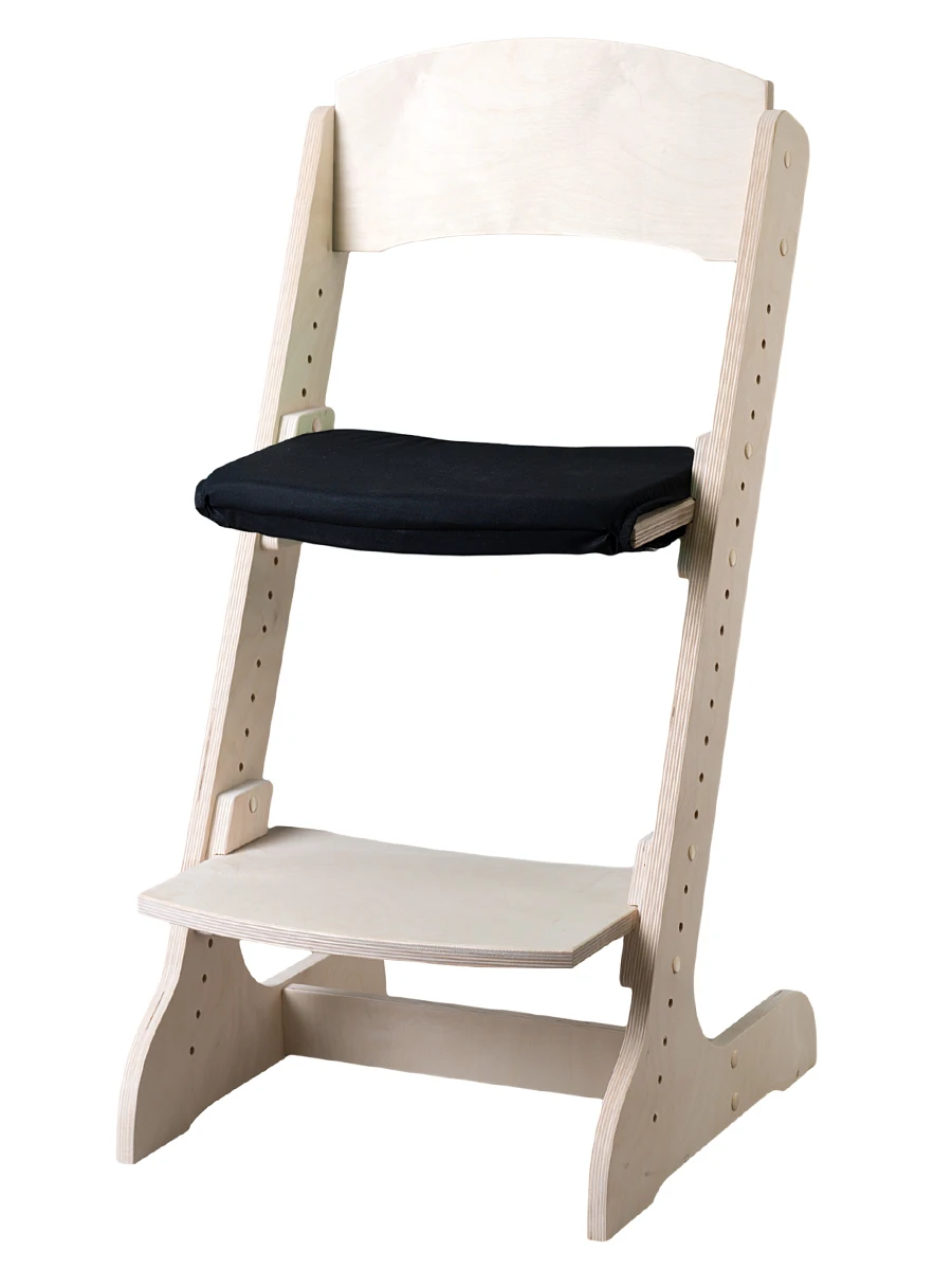 Набор: Растущий стул ALPIKA-BRAND Сlassic Natural плюс подушка на сидение черная - купить по